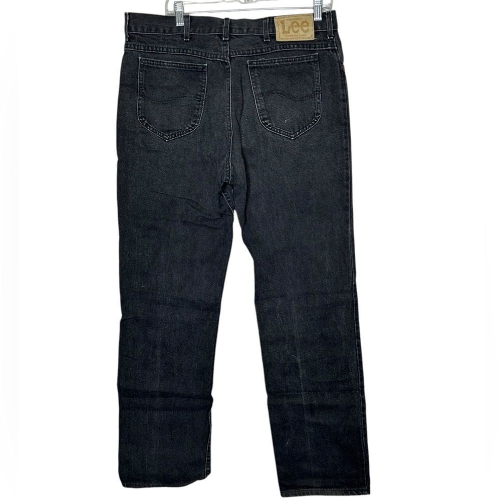 Vintage 90s 1990s Lee Black Straight Jeans Classic Style 36x32